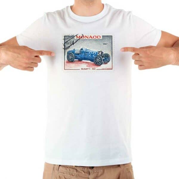 Tričko s retro potiskem - známka auto Monaco