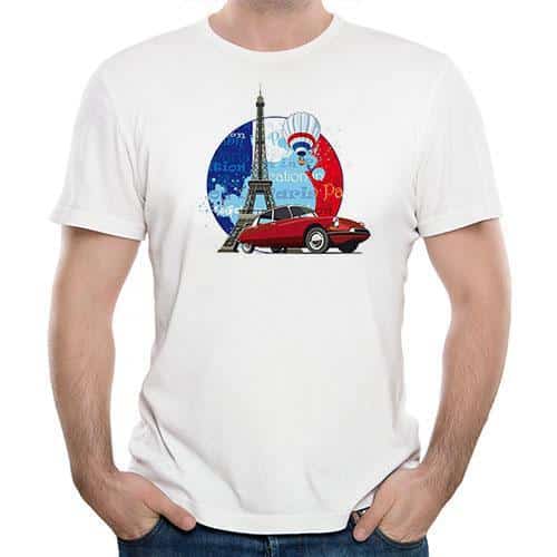 Retro tričko s potiskem - Citroën DS - France