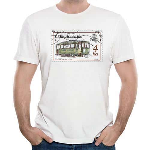 Retro tričko s potiskem – známka tramvaj