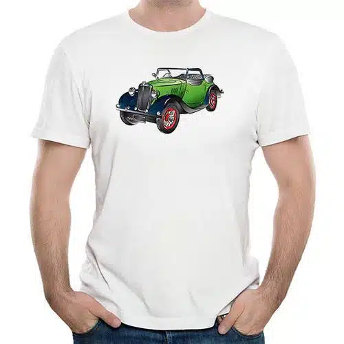Retro tričko s potiskem pro motoristy - auto zelený veterán