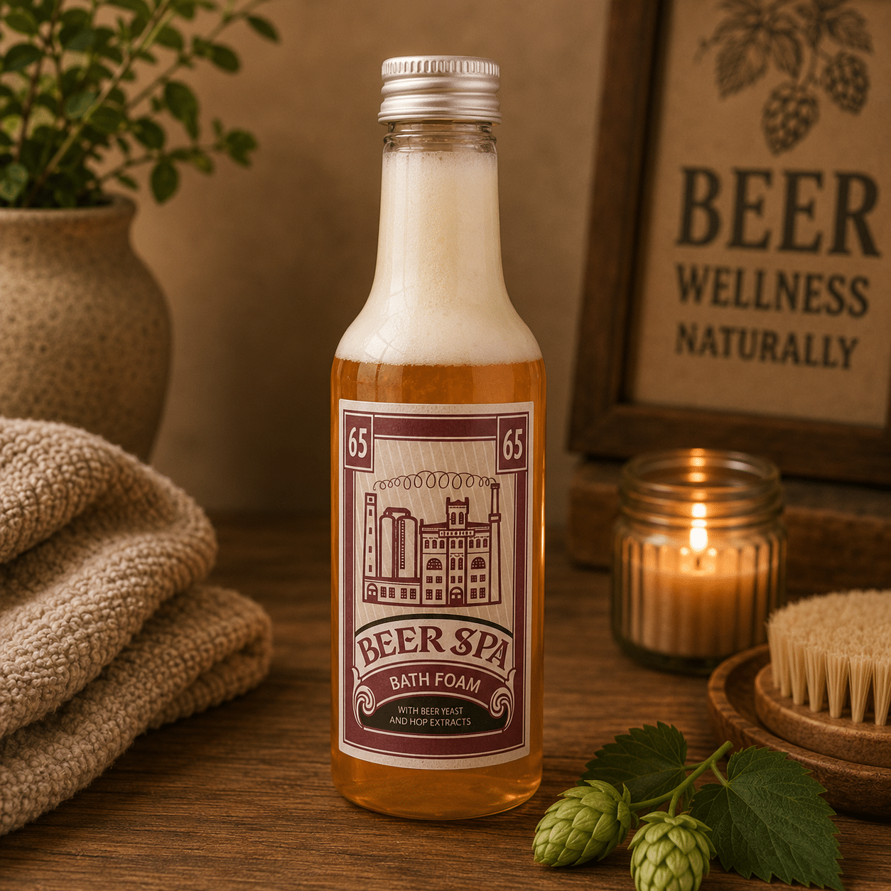 3340a179-7e8e-43d7-9498-05d397234f26 Beer Spa premium pivní koupelová pěna 200 ml - světlá - Obrázek 1
