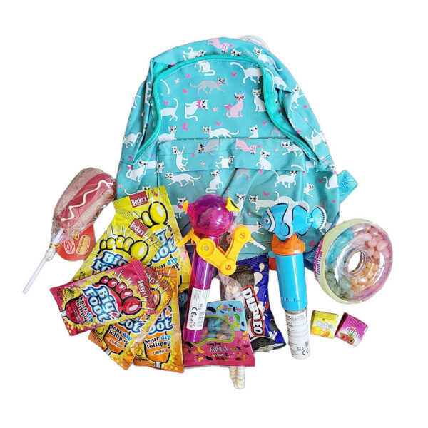 Dětský batoh plný sladkostí - tyrkysový