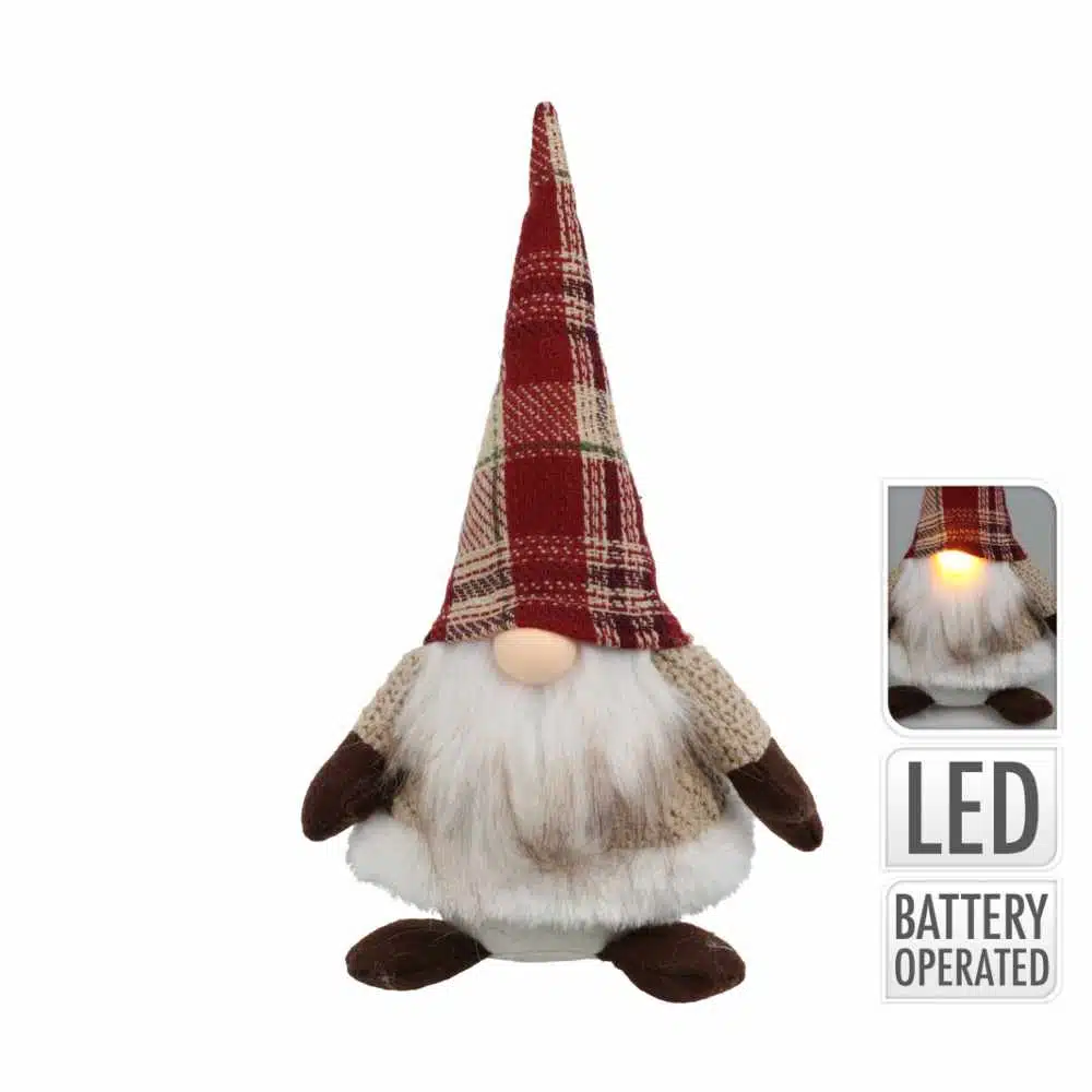 Vánoční trpaslík s LED svítícím nosem
