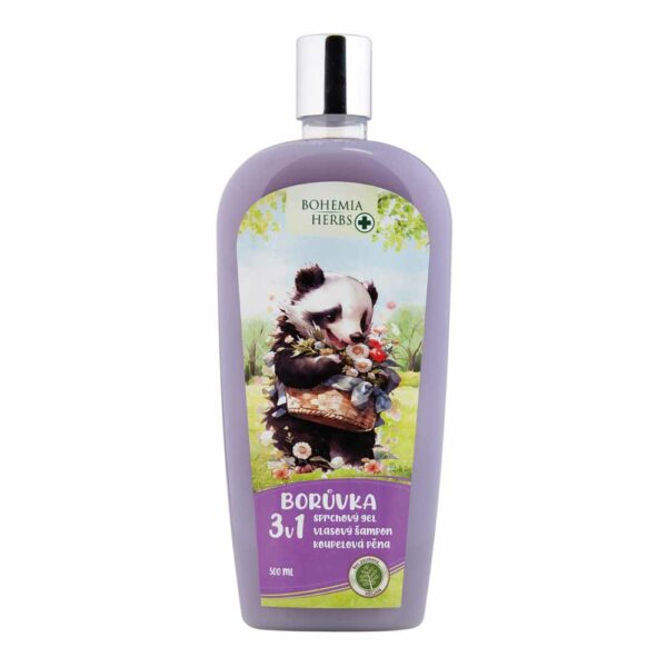 3v1 dětský sprchový gel , šampon a pěna do koupele s vůní borůvky 500 ml