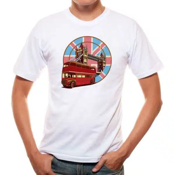 Tričko s retro potiskem – autobus Londýn