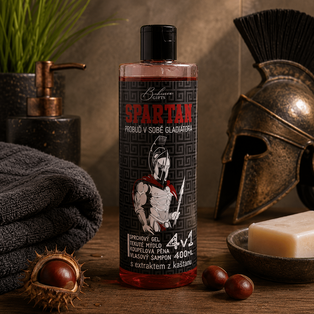 76318026-17f9-46b1-9fc4-46b8352bf53d 4v1 sprchový gel, šampon, pěna a mýdlo pro muže 400 ml - Spartan - Obrázek 1
