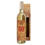 Dárkové bílé víno 0,75 l Chardonnay pro muže k 80. narozeninám