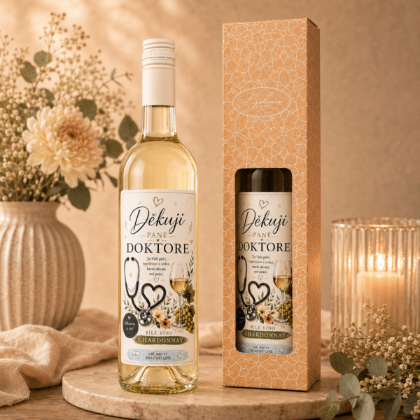 Dárkové bílé víno Chardonnay pro pana doktora