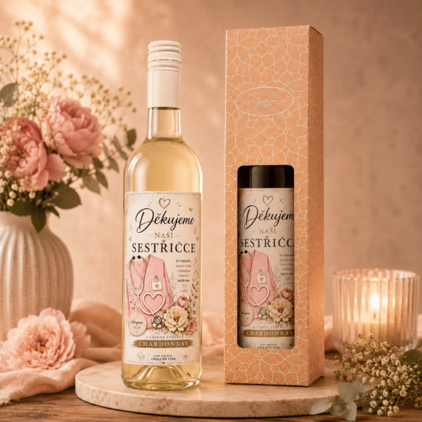 Dárkové bílé víno Chardonnay pro zdravotní sestřičku