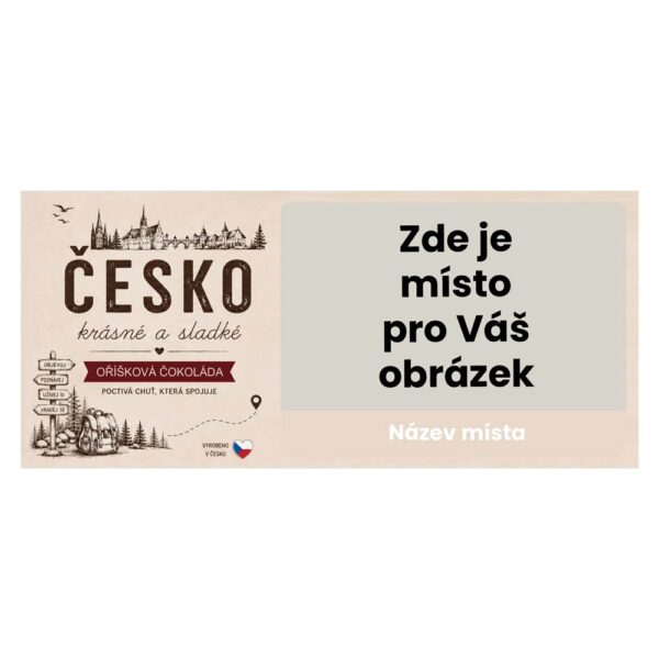 Suvenýr - oříšková dárková čokoláda Česko 100 g