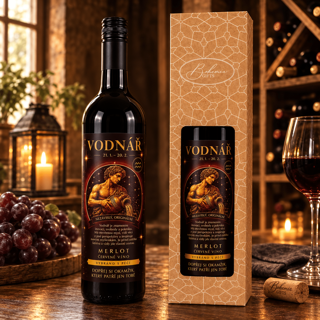 BC260256 Dárkové víno 0,75 l - Merlot - VODNÁŘ - Obrázek 1