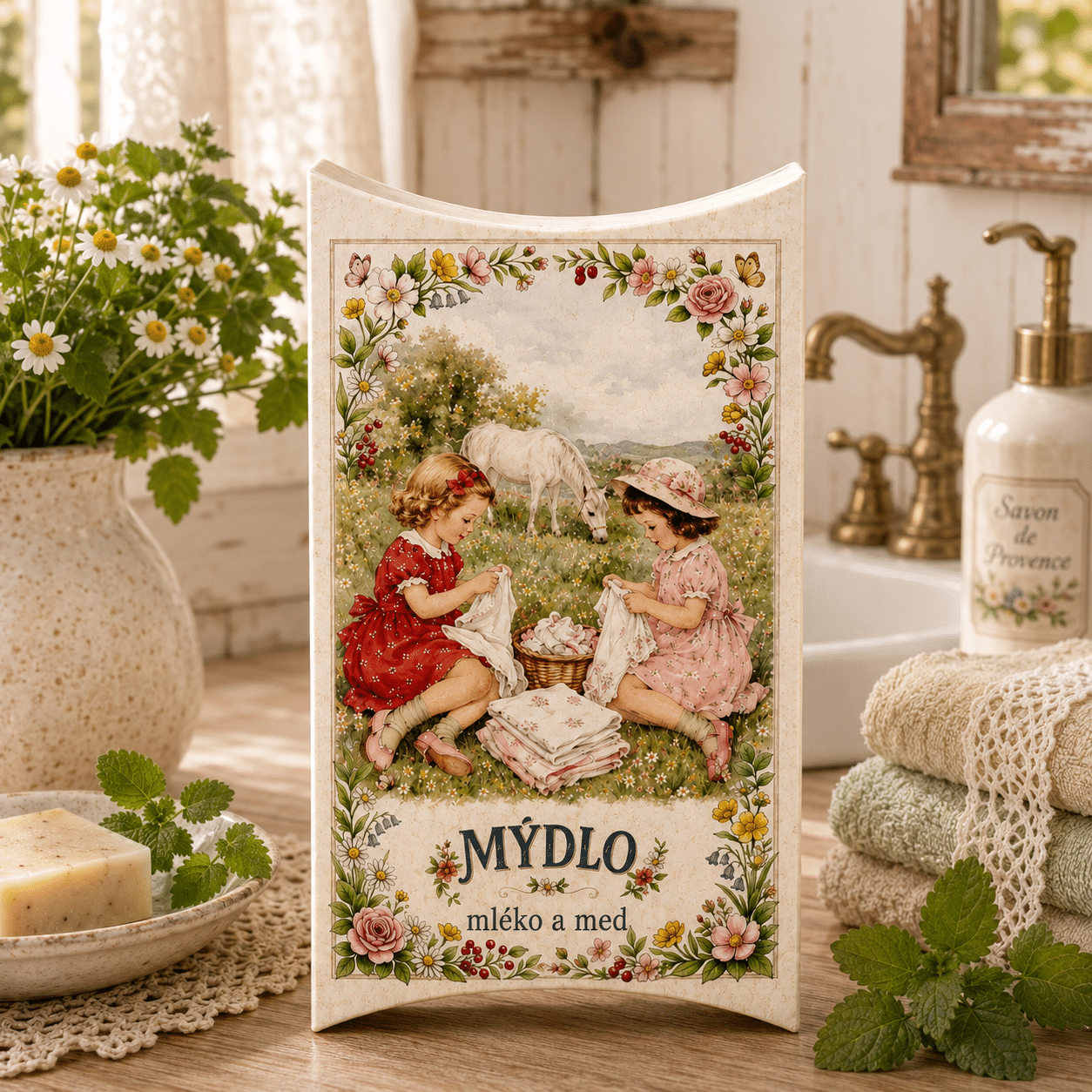 BC260262 BG ručně vyráběné mýdlo 100g - Holky rovnají prádlo (mléko med) - Obrázek 1