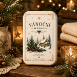 Vánoční tuhé mýdlo 80 g v plechovce - kostel (béžová)