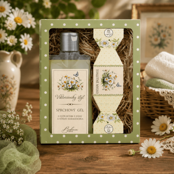 Darčeková kozmetická sada Victorian Style s vôňou harmančeka – sprchový gél 200 ml a mydlo 30 g – SK verzia